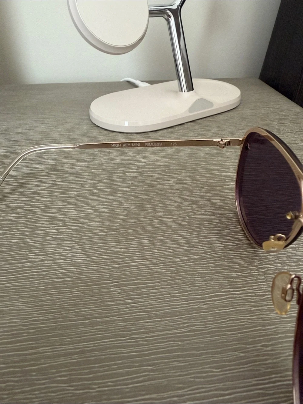 QUAY High Key Mini Rimless Aviator Sunglasses with Mirrored Silver Lenses
